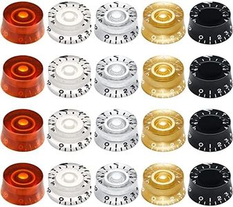 Nuanchu 20 Pieces Electric Guitar Knobs Top Hat Volume Tone Control Knobs Turning Guitar Knobs Speed Control Knob Vintage Pedal Control Knobs for Guitar Bass Instrument Parts Replacement, 5 Colors