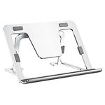 Tablet Stand Adjustable & Foldable, Slim Portable Aluminum Tablet Holder for Desk, Compatible with iPad Pro/Air/Mini, Samsung Tab, Surface Pro, Kindle Fire (7-13") (Silver)