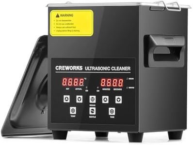 CREWORKS 2L Digital Ultrasonic Cleaning Machine with Degas and Gentle Mode, 60W Ultrasonic Cleaner Machine with Heater and Timer, Professional Ultrasound Cleaner for Retainer Jewellery Makeup Sponge