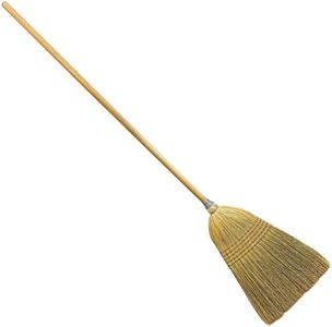 Weiler 95033 Heavy-Duty Corn Broom with Wooden Handle, 5 Sews, 100% Natural Corn Fill for Indoor or Outdoor Sweeping