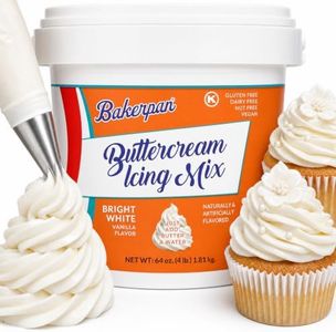 Bakerpan Buttercream Frosting Mix for Cake Decorating - 4 lb Vanilla Icing Mix for Cupcakes, Cakes, Piping & Wedding Cakes - Kosher, Gluten-Free, Made in USA