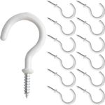 Gray Bunny Vinyl Coated Ceiling Hooks for Hanging Plants, Cups, Kitchen Utensils, 12 pk, White, 2.5", Screw Hooks, Hanging Hooks, Cup Hooks, Plant Hooks, Ceiling Hooks, Screw Hooks for Hanging