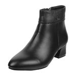 Mochi Women's Black Faux Leather Heeled Fashion Chelsea Ankle Boots UK/7 EU/40 (31-82)