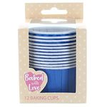 Baked with Love Blue Baking Cups, Cupcake Cases, Greaseproof Baking Cases - Pack of 12 (0650167)