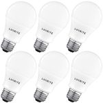 LUXRITE A19 LED Light Bulb 100W Equivalent, 5000K Bright White Non-Dimmable, 1600 Lumens, Standard LED Bulb 15W, E26 Medium Base, UL Listed, Perfect for Table Lamps and Home Lighting (6 Pack)