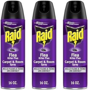 Raid Flea Carpet & Room Spray, Defense System for Fleas & Ticks, 16-Ounce Spray (Pack of 3)