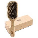 Big paddle hairbrush in ash wood with short pins - Handmade in Italy