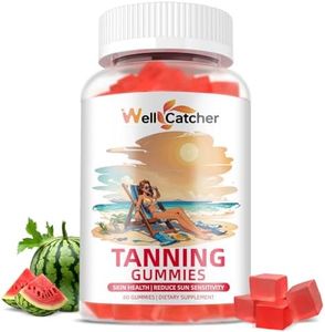 Tanning Gummies Supplement Men Women - Daily Tanning Gummies Sugar Free with Astaxanthin Beta-Carotene L-Tyrosine Lycopene Natural Self Tanner for Skin Health & Sensitivity Vegan Non GMO 60CT
