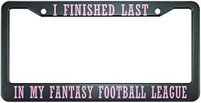 HOSNYE I Finished Last in My Fantasy Football League License Plate Frame Metal License Plate Cover Front Plates Frames Car Tag Frame for Women Men US Vehicles Standard