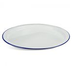 Highlander Outdoor White Enamel Plate - One size Ideal for camping and outdoors