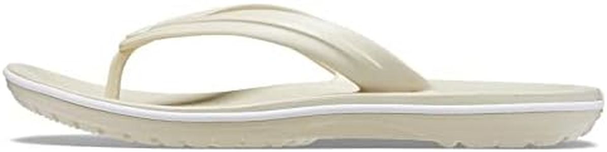Crocs Unisex-Adult Crocband Flip Flop, Slip-on Sandals, Shower Shoes, Bone, 7 Men/9 Women