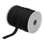 MECCANIXITY 1/2 Inch Double Fold Bias Tape Polyester Continuous Bulk Bias Tape for Sewing,Seaming Quilting Hemming Binding Crafts (Black 55 Yards)