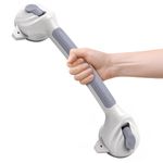 Roylvan Grab Bars for Bathtub and Shower, 1 Pack Shower Handle with Strong Suction Cups, 16.8 Inch Bathroom Grab Bars for Seniors, Removable Shower Safety Handrail for Elderly, Drill Free, Waterproof