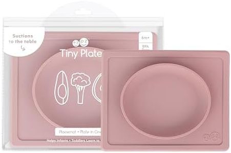 ezpz Tiny Plate (Blush) - Silicone Suction Placemat + Plate for Infants - 6 months+ - Baby Led Weaning Supplies - Fits on Most Highchair Trays