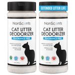 NonScents Cat Litter Deodorizer (2-Pack) – Litter Box Odor Eliminator – Fragrance Free – Longer Kitty Litter Life