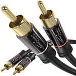 CableDirect – 7,5m RCA/Phono Cable, 2× 2 Plugs, Stereo Audio Cable, Practically Break-Proof and Flawless Sound Quality (Coaxial Cable, Subwoofer/Amp/HiFi and Home Cinema/Blu-Ray, Analogue and Digital)