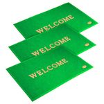 Kuber Industries Indoor Outdoor Anti-Slip Welcome Rubber Door Mat, Welcome Mat, 23"x15"- Pack of 3 (Green)-50KM01097