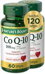 N.ature's B.ounty CoQ10 100mg Plus L-Carnitine, Supports Heart Health, Dietary Supplement Twin Pack, 120 Softgels