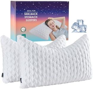 Cooling Pillow for Side Sleepers, Premium Soft Shredded Memory Foam Bed Pillow for Neck and Shoulder Pain,Adjustable Loft Neck Pillow Side Sleep Pillow Set of 2 Queen Size Bamboo Pillow