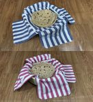 Glus Cotton Set of 2 Double Layer Roti Clothes Wrap with Flaps Casement Cotton Cloth for chapati for hot case Kitchen Chapati Cloth wrap roti Cloth (Cotton, Red & Blue)