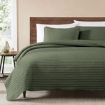 WRENSONGE Quilts King Size, 3 Pieces Green Lightweight Soft Quilts King Size Sets for All Seasons, Summer Olive Green King Quilt Bedding Set Bedspread Coverlet Suitable for Bed, Couch, Quilt Blanket