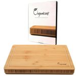 Organicook Luxury Large Wooden Chopping Board - Non-Slip Feet, Bamboo Chopping Board, Wood Cutting Board, Butchers Block, Easy Clean, Thick 40x30x3cm, Fair Trade