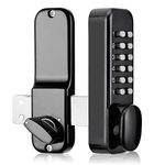 Keyless Door Locks with Keypads Door Knob, Mechanical Digital Code Door Lock, Gate Entry Lock, Keypad Deadbolt Lock with Handle, Digital Combination Front Door Lock Set