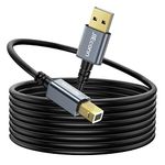 10ft Printer Cable USB Printer Cable USB A to B Midi Cable Compatible with Canon, HP, Annoying, Epson, and More (Gray)…