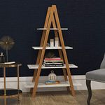 Charles Jacobs Bamboo A-Frame Ladder Pyramid Bookcase Bookshelf Unit - Marble