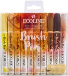 Ecoline Brush Pen Set of 10 Liquid Watercolor Pens – Skintones | Blendable Brush Markers for Hand Lettering, Drawing, & Crafts