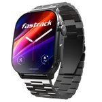 Fastrack Astor FS2 Pro 1.96" Super AMOLED Smart Watch, Metal Body with 1000 Nits Brightness, SpO2, BP & Sleep Monitor, BT Calling, 100+ Sports Modes – Smartwatch for Men & Women (Gun Grey)