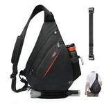 TUDEQU Sling Bags for Men,8 Pockets Sling Backpack Large,19L One Shoulder Backpack Mens,Crossbody Backpack,Mens Sling Bag