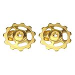 Loom Tree 2Pcs Mountain Bike Cycling 11T Jockey Wheel Rear Derailleur Pulley Gold