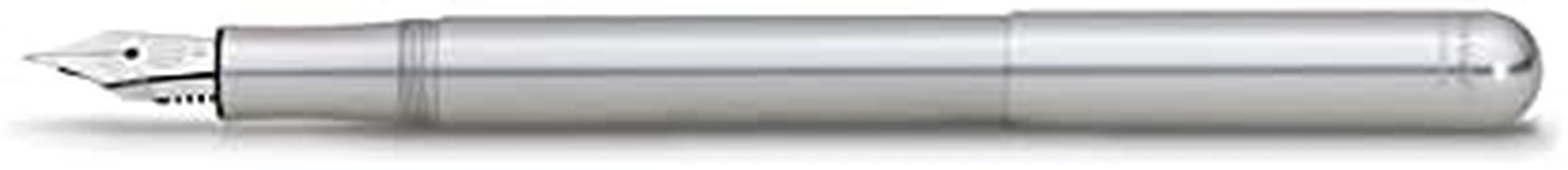 Kaweco LILIPUT Fountain Pen Silver I Premium Aluminium Fountain Pen for Ink Cartridges I Exclusive Fountain Pen 12.5 cm I Nib: EF (Extra Fine)