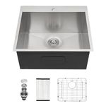 12 Inch Drop In Laundry Sink - Sarlai 25x 22 Laundry Deep Utility Sink Drop In Topmount Single Bowl 16 Gauge Stainless Steel Kitchen Sink Utility Sink