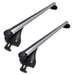 UKB4C 1.2m 75kg Locking Premium Aluminium Car Roof Bars Cross for Low Profile Profile Flush Rails