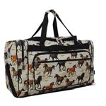 NGIL Canvas 20" inch Duffle Bag, Stallion Wild Horse-black, Canvas 20" Inch Duffle Bag