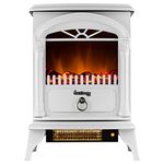 e-Flame USA Hamilton Free Standing Electric Fireplace Stove with 1500W Maximum Efficiency, 400 Square Feet Coverage, 22 Inch, White