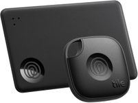 Tile by Life360 Starter Pack Bluetooth Trackers and Item Finders for Keys, Wallets & More. Both iOS and Android Compatible. Phone Finder. 2-Pack (Black Mate/Slim)