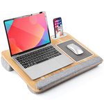 Lap Desk - Lap Laptop Desk Fits for 17 Inch Laptop, Lap Desk with Cushion & Wrist Rest, Laptop Lap Desk w/Mouse Pad & Cellphone Slot, for Couch & Bed, Home & Office