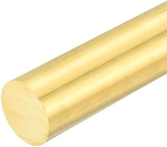 uxcell 1 Pcs 1 1/2"(38mm) Dia Brass Solid Round Rod, 10"(254mm) Length H62 Brass Lathe Bar Stock Round Brass Rod for DIY Crafts Industry Construction