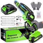 Mini Chainsaw Cordless 6 Inch, Electric Chain Saw with 3 Chains and 850W Motor, Small Battery Chainsaw with 1 Battery and Safety Lock, Light Weight Handheld Chain Saw for Wood Cutting Tree Trimming