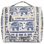 Hanging Toiletry Bag for Women Travel Makeup Bag Organizer Toiletries Bag for Cosmetics Essentials Accessories (Large, Elephant)