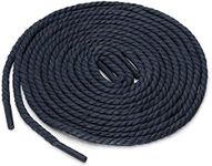 sourcing map 2 Pairs Round Rope Waterproof Braided Waxed Shoelaces for Casual Dress Boots Shoes Blue 150 cm/59"