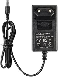 12 V Power Supply 3 A Supernight AC Adapter 100-240 V 50-60 Hz to DC Power Supply 12 V 3 A 36 W Plug 5.5 mm x 2.1 mm Power Supply Adapter Charger Power Supply for LED Strips, CCTV Camera, Router etc.