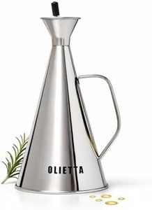 Olietta Oil Dispenser 304 Stainless Steel Non-Drip Olive Oil & Vinegar Pourer & Kitchen Drizzler Bottle 500ml 0.5 Litre - Light-Blocking Keeps Oil Fresh, Leakproof & Easy to Clean