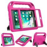 TOPWANT Kids Case with Built-in Screen Protector for iPad Mini 1 2 3 - Light Weight Shock Proof Handle Stand Protective Cover Kids Case for iPad Mini 3 / iPad Mini 2 / iPad Mini 1, Rose Pink