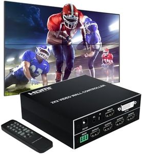 FENIXFIT 2x2 Video Wall Controller HDMI & DVI Support 4K Input 2x1, 1x2, 1x3, 3x1, 1x4, 4x1 Supports 180 Degree Rotate IR Remote & RS232 Control 1080P Output 60Hz LED Video Wall Controller Processor