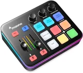 MAONO Gaming Audio Mixer, Audio Interface with Pro-preamp, RGB, Bluetooth, 48V Phantom Power for Live Streaming, Podcasting, Content Create, Gaming MaonoCaster G1 NEO (BLACK)