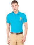 U.S. POLO ASSN. Men's Blue Atoll Regular Polo Shirt (USTSHC0066 S)